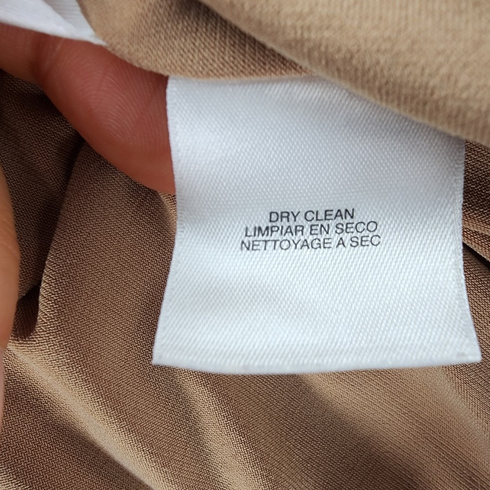 Anne Klein Fit and Flare Dress Women 12 Tan Black Zebra Textured Seersucker - Picture 11 of 12